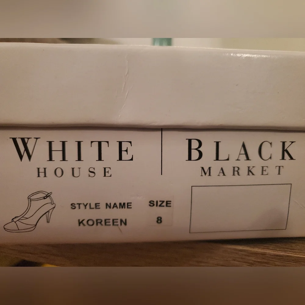 White House Black Market High Heel 👠 Shoes Snake 🐍 Skin Open Toe Pumps - Picture 7 of 7